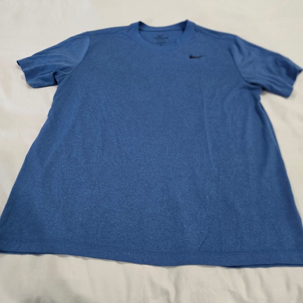Nike Dri-FIT T-Shirt Mens Large Blue Excellent Heathered Training Tee